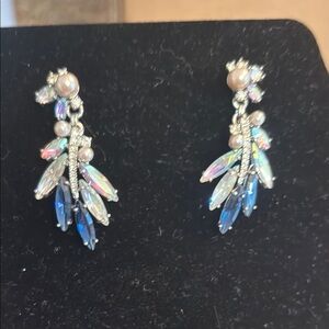Chloe + Isabel Iridescent  Delicate Noelle Silver and Blue Earrings